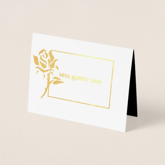 アメリ恋しく思カスタイルページントクラウン印刷挨拶 箔カード (正面)