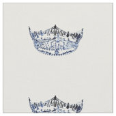 アメリ恋しく思カスタイル大型クラウン模様織物 ファブリック (クローズアップ)