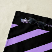 アメリ恋しく思カスタムアストライプ薄紫クラウンビーチタオル ビーチタオル (インサイチュ)