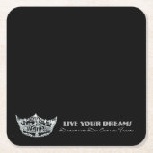 アメリ恋しく思カタイプLIVE YOUR DREAMS紙コースター スクエアペーパーコースター (正面)