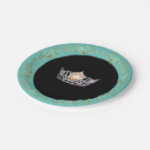 アメリ恋しく思カターコイズシルバークラウン紙プレート ペーパープレート (アングル)