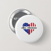アメリ恋しく思カナ米国国旗のハート7月4日 缶バッジ (正面&裏面)