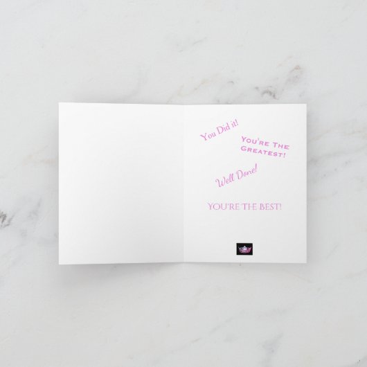 アメリ恋しく思カピンククラウングリーティングカード – おめでとう車 カード (内部)