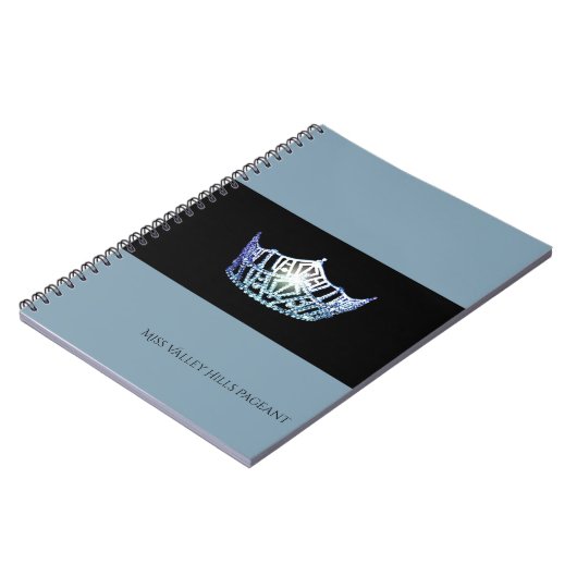 アメリ恋しく思カベビーブルークラウンノートブック – 名前をカスタムする ノートブック (左側)