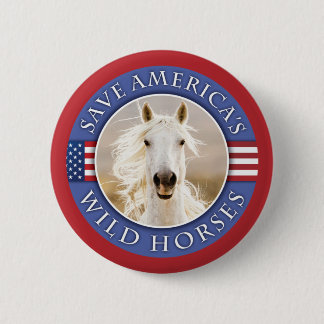 アメリ救アの野生の馬のボタン 缶バッジ