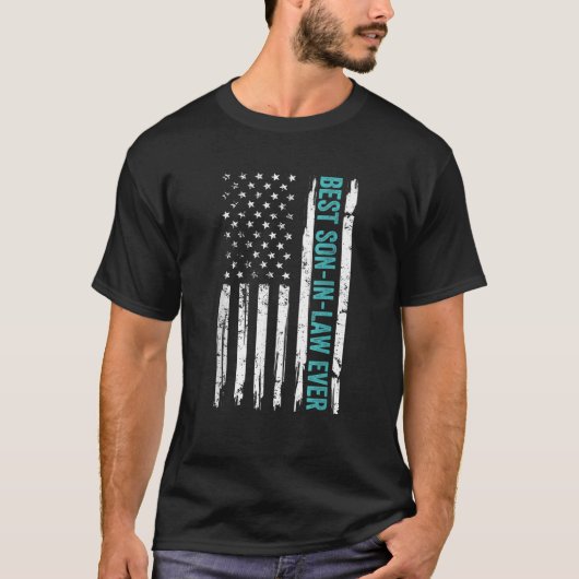 アメリ最高のカ国旗の父親ダの義理の男の子 Tシャツ (正面)