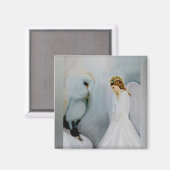 アメリ気にア・キャリーの守護天使と白フクロウ マグネット (正面/裏面)