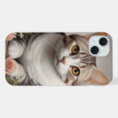アメリ素晴らしカ・ショートヘアの繊細なバラ iPhoneケース (裏面横)