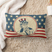 アメリ素朴カナ愛国叔父サム ランバークッション (ブランケット)