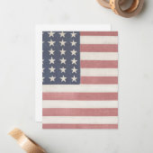 アメリ素朴カ国旗 ノートカード (正面/裏面インサイチュ)