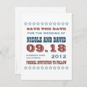 アメリ結婚カーナの発表は日付を保存 案内ポストカード (正面/裏面)