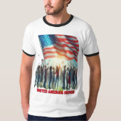 アメリ統一されたカが輝く Tシャツ (正面)