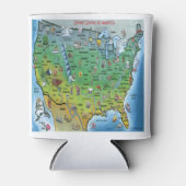 アメリ統一されたカの地図 缶クーラー (正面)