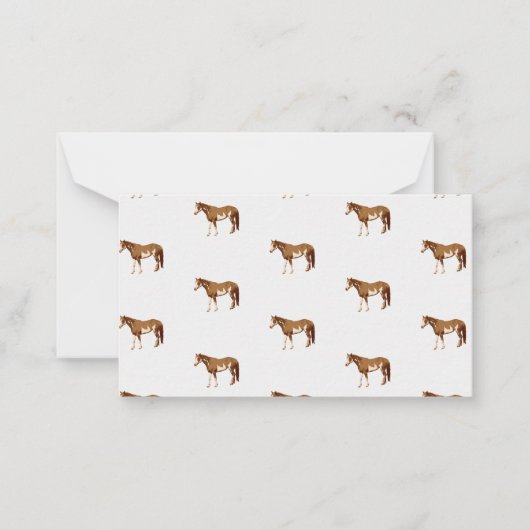 アメリ絵を描カウスウマの水彩色 ノートカード (正面)