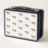 アメリ絵を描カウスウマの水彩色 メタルランチボックス (裏面)