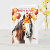 アメリ絵を描カンピントホースおもしろい誕生日 カード (黄色い花)