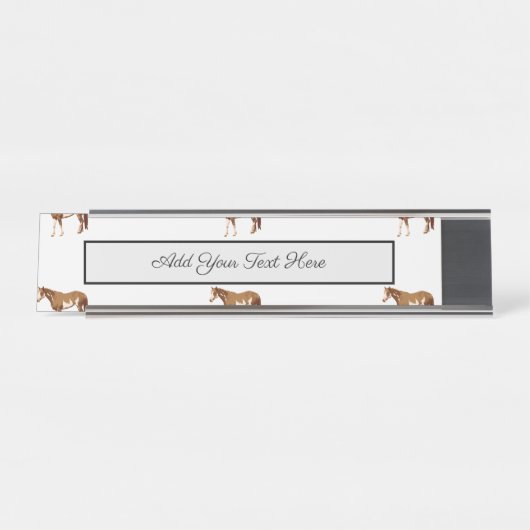 アメリ絵を描カン·ホース·エクエストリアン·ウォーターカラー デスクネームプレート (正面)