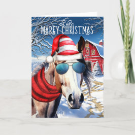 アメリ絵を描ス馬MAREyおもしろいクリスマス シーズンカード