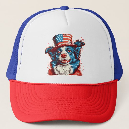 アメリ縁どカの旗帽子をかぶる キャップ (正面)