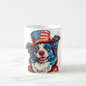 アメリ縁どカの旗帽子をかぶる コーヒーマグカップ (中央)