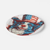 アメリ縁どカの旗帽子をかぶる ペーパープレート (アングル)