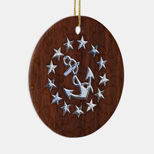 アメリ航海のカのヨット国旗のウェットルック セラミックオーナメント (右)