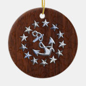 アメリ航海のカのヨット国旗のウェットルック セラミックオーナメント (正面)