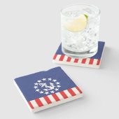 アメリ航海のカのヨット国旗はマリーナにある ストーンコースター (横)