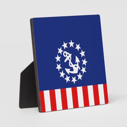 アメリ航海のカのヨット国旗はマリーナにある フォトプラーク (正面)