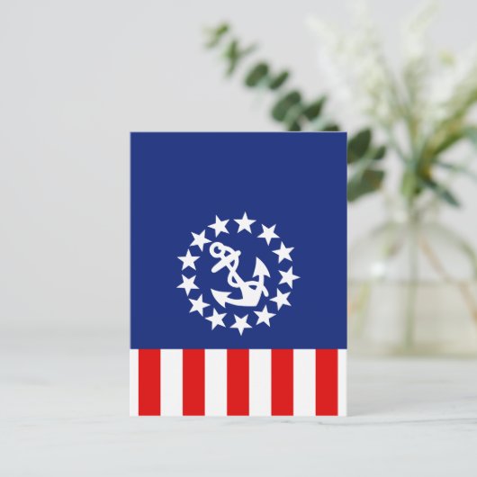 アメリ航海のカのヨット国旗はマリーナにある ポストカード (スタンド正面)