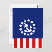 アメリ航海のカのヨット国旗はマリーナにある ポストカード (正面/裏面)