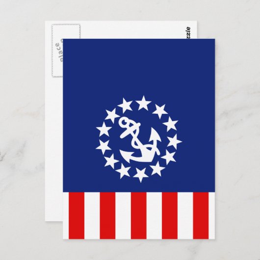 アメリ航海のカのヨット国旗はマリーナにある ポストカード (正面/裏面)