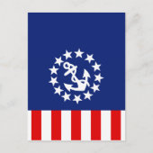 アメリ航海のカのヨット国旗はマリーナにある ポストカード (正面)