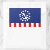 アメリ航海のカのヨット国旗はマリーナにある 長方形シール (バッグ)