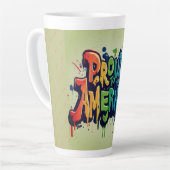 アメリ誇りを持ったカのラテ カフェラテマグ (左アングル)