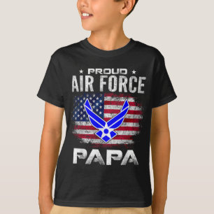 アメリ誇りを持ったカ国旗のギフトヴェーター付き空軍パパ Tシャツ