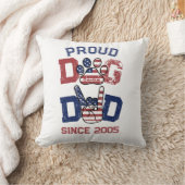 アメリ誇りを持ったカUSA愛犬パパ愛米国国旗 クッション (ブランケット)