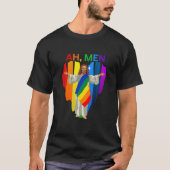 アメンゲイイエスシャームレスプライドLGBTティー Tシャツ (正面)