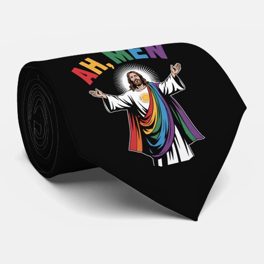 アメンズイエスおもしろいLGBTQゲイプライドレインボー ネクタイ (ロール)