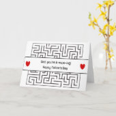 アメージングおもしろいパパ迷路テーマ父の日カスタム カード (黄色い花)