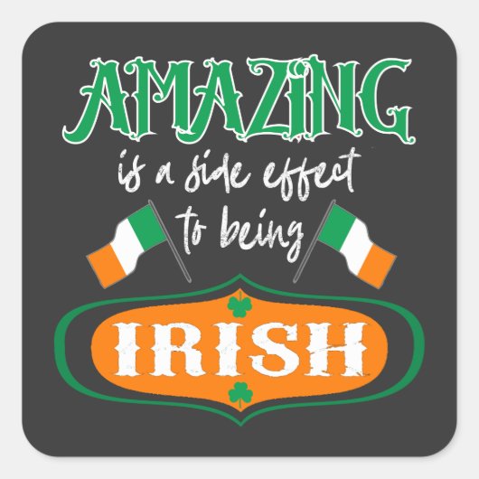 アメージングアイリッシュフラッグシャムロックラッキーケルトプライド スクエアシール (正面)