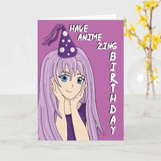 アメージングアニメ誕生日カード カード (黄色い花)