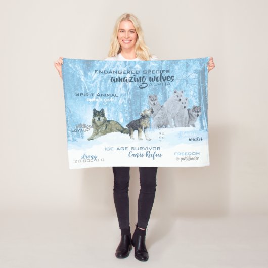 アメージングウォルフタイポグラフィ |パーソナライズされた | フリースブランケット (インサイチュ)