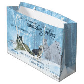 アメージングウォルフタイポグラフィ |パーソナライズされた | ラージペーパーバッグ (裏面アングル)