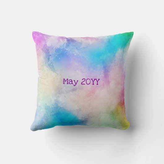 アメージングエレガントマザー祖母の水彩画 クッション (裏面)