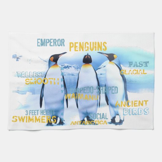 アメージングエンプレペンギンタイポグラフィアート キッチンタオル (横)