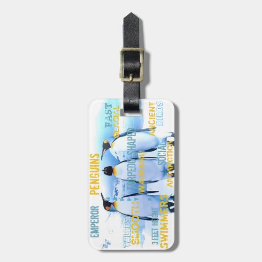 アメージングエンプレペンギンタイポグラフィアート ラゲッジタグ (正面縦)