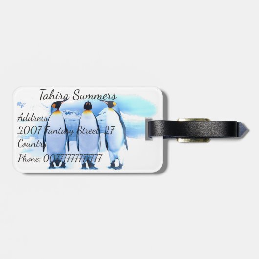 アメージングエンプレペンギンタイポグラフィアート ラゲッジタグ (裏面横)