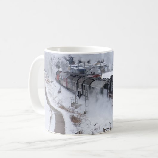 アメージングオールドアンティークスチームトレイン過去 コーヒーマグカップ (正面左)