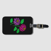 アメージングカラフルダリアフラワーズ抽象芸術 ラゲッジタグ (正面横)